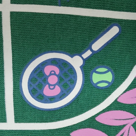 Hello Kitty Athletic Dept. Graphic Cropped Long Sleeve Sweatshirt ~ Green - Picture 12 of 15